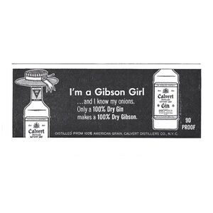 Vintage Calvert Distilled London Dry Gin Advertisement Print